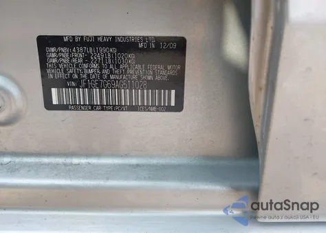 2010 Subaru Impreza Wrx Limited z USA, uszkodzony, nr VIN JF1GE7G69AG511028